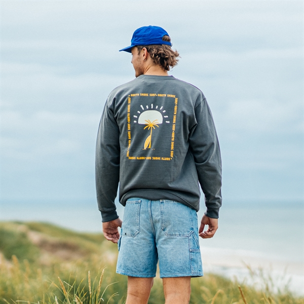 North Shore Surf Sweatshirt - Palmtree Steel Grey